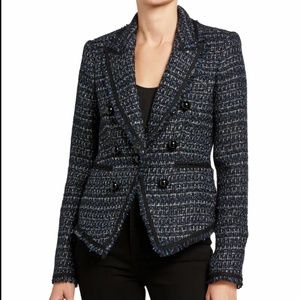 Veronica Beard Navy Cooke Dickey Metallic Lurex Tweed Jacket Blazer